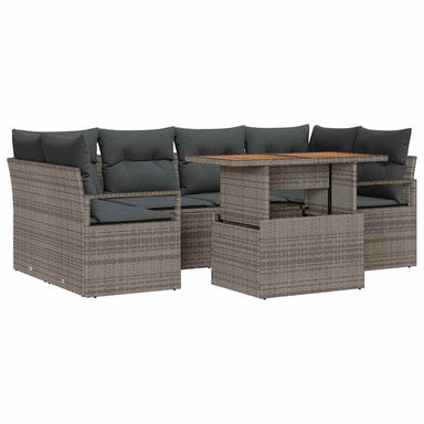Tuin Sofa Set 7 st 6-Aantal zitplaatsen Grijs