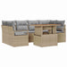 Tuin Sofa Set 7 st 6-Aantal zitplaatsen beige en lichtgrijs