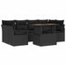 Tuin Sofa Set 7 st 6-Aantal zitplaatsen Zwart
