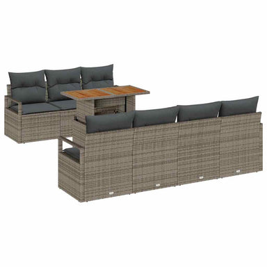Tuin Sofa Set 8 st 7-Aantal zitplaatsen Grijs en Bruin