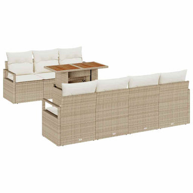 Tuin Sofa Set 8 st 7-Aantal zitplaatsen Beige en Crème