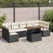 Tuin Sofa Set met kussen 8 pcs Zwart en Crème