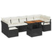 Tuin Sofa Set met kussen 8 pcs Zwart en Crème