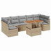 Tuin Sofa Set 8 st 7-Aantal zitplaatsen Beige en Grijs