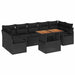 Tuin Sofa Set 8 st 7-Aantal zitplaatsen Zwart en Bruin