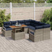 Tuinbankenset 9 st 8-Aantal zitplaatsen Grijs en Marineblauw