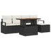 Tuinbankenset 6 st Zwart poly rattan