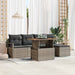 Tuinbankenset 6 st Grijs poly rattan