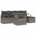 Tuinbankenset 6 st Grijs poly rattan
