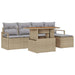 Tuinbankenset 6 st Beige poly rattan