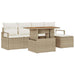 Tuinbankenset 6 st Beige poly rattan