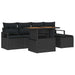 Tuinbankenset 6 st Zwart poly rattan