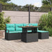 Tuinbankenset 6 st Zwart en Teal