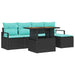 Tuinbankenset 6 st Zwart en Teal