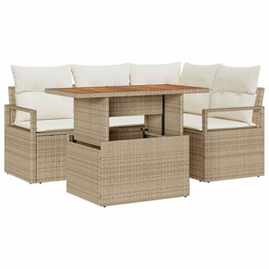 Tuinbankenset 5 st 4-Aantal zitplaatsen Beige en Crème