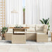 Tuinbankenset 6 st 5-Aantal zitplaatsen Beige en Crème