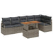 Tuinbankenset 7 st 6-Aantal zitplaatsen Grijs poly rattan