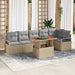 Tuinbankenset 7 st 6-Aantal zitplaatsen Beige poly rattan