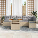 Tuinbankenset 7 st 6-Aantal zitplaatsen Beige poly rattan