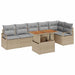 Tuinbankenset 7 st 6-Aantal zitplaatsen Beige poly rattan