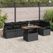 Tuinbankenset 7 st 6-Aantal zitplaatsen Zwart poly rattan