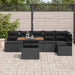 Tuinbankenset 7 st 6-Aantal zitplaatsen Zwart poly rattan