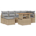 Tuinbankenset 7 st Beige poly rattan