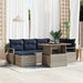 Tuinbankenset 7 st Grijs poly rattan