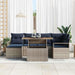 Tuinbankenset 7 st Grijs poly rattan
