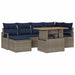 Tuinbankenset 7 st Grijs poly rattan