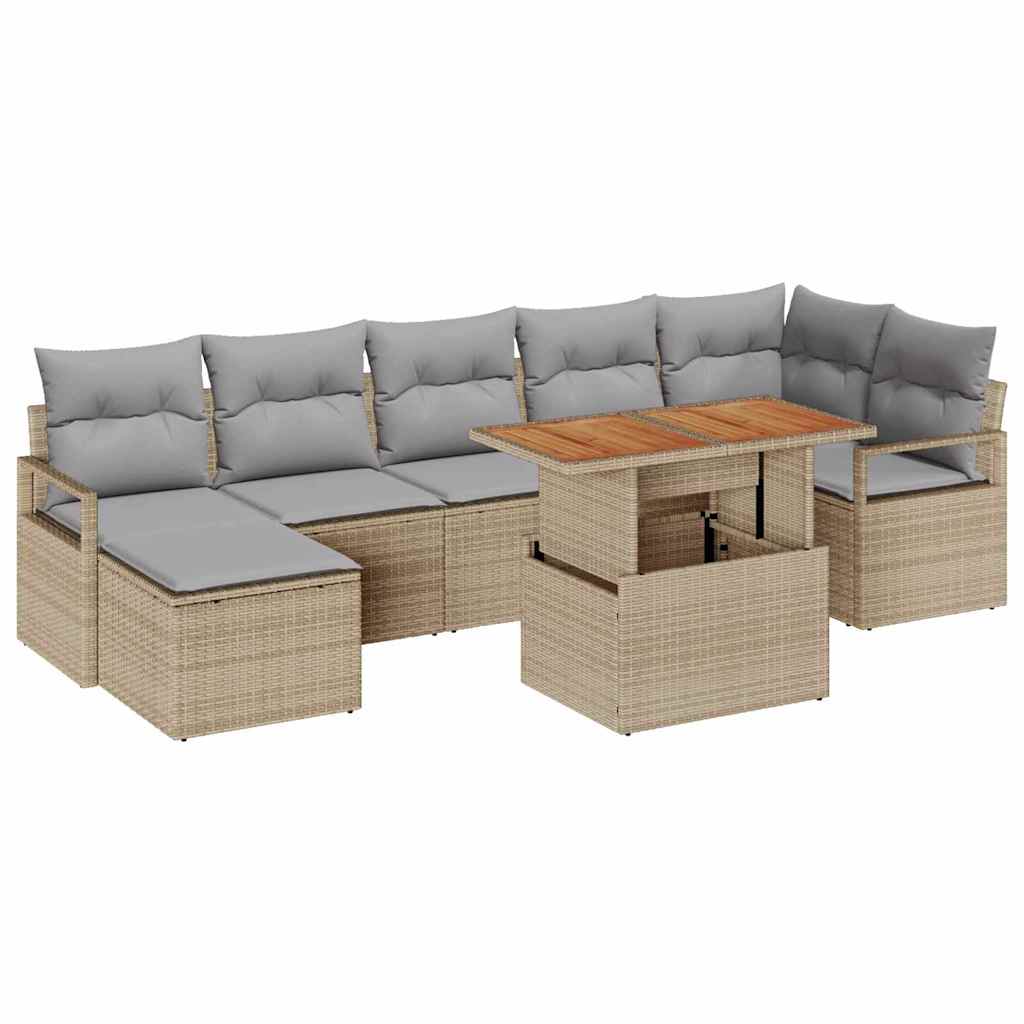 Tuinbankenset 8 st Beige en Grijs