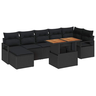 Tuinbankenset 8 st Zwart en Bruin