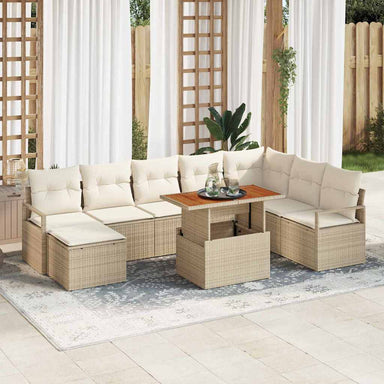 Tuinbankenset 9 st Beige en Crème