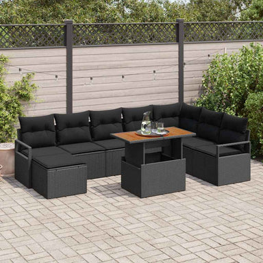 Tuinbankenset 9 st Zwart en Bruin