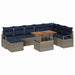 Tuinbankenset 9 st Grijs en Marineblauw