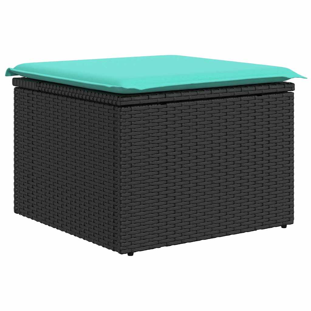 Tuinbankenset 9 st Zwart en Teal