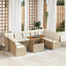 Tuinbankenset 10 st 9-Aantal zitplaatsen Beige en Crème