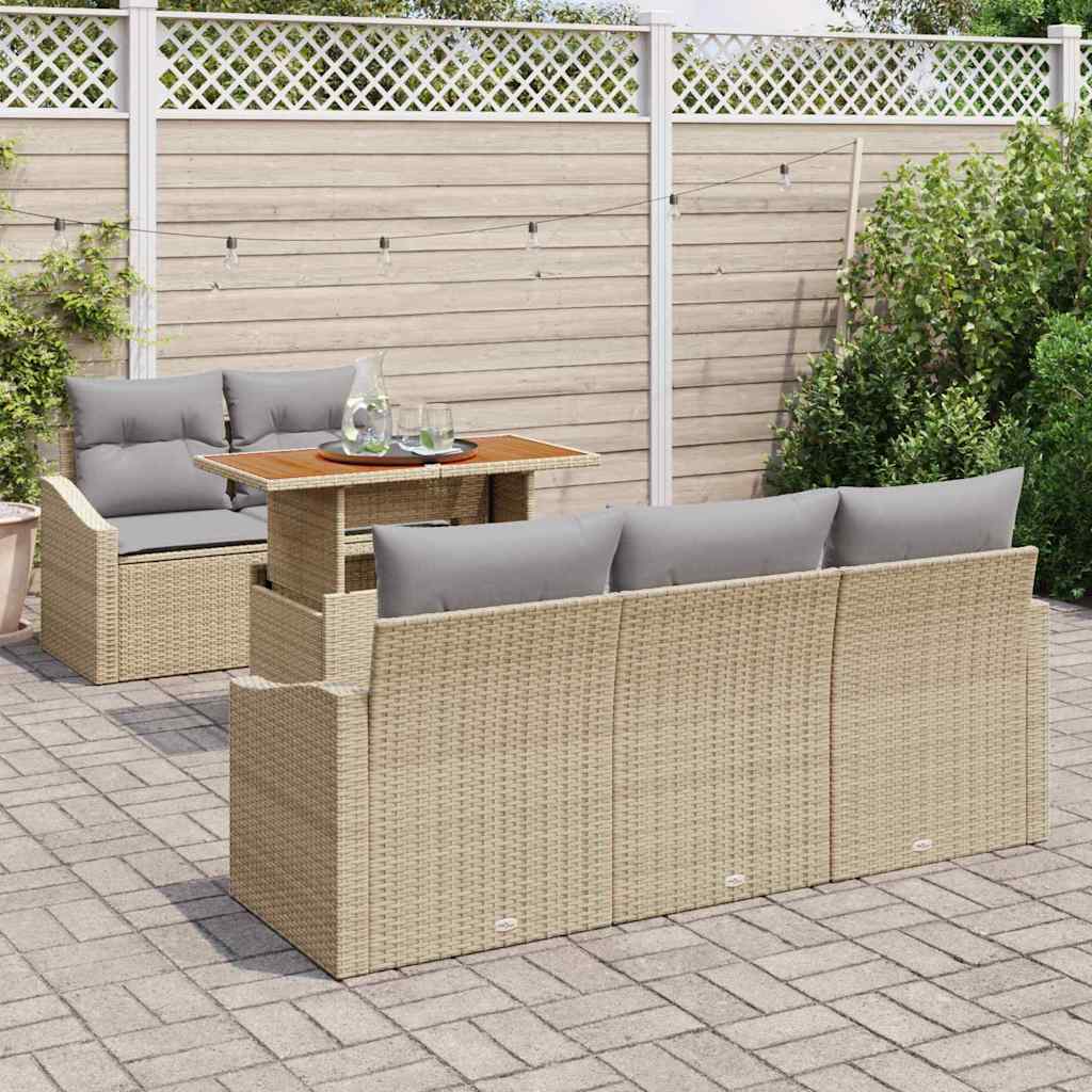 Tuinbankenset 6 st Beige en Grijs