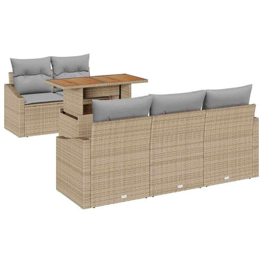 Tuinbankenset 6 st Beige en Grijs