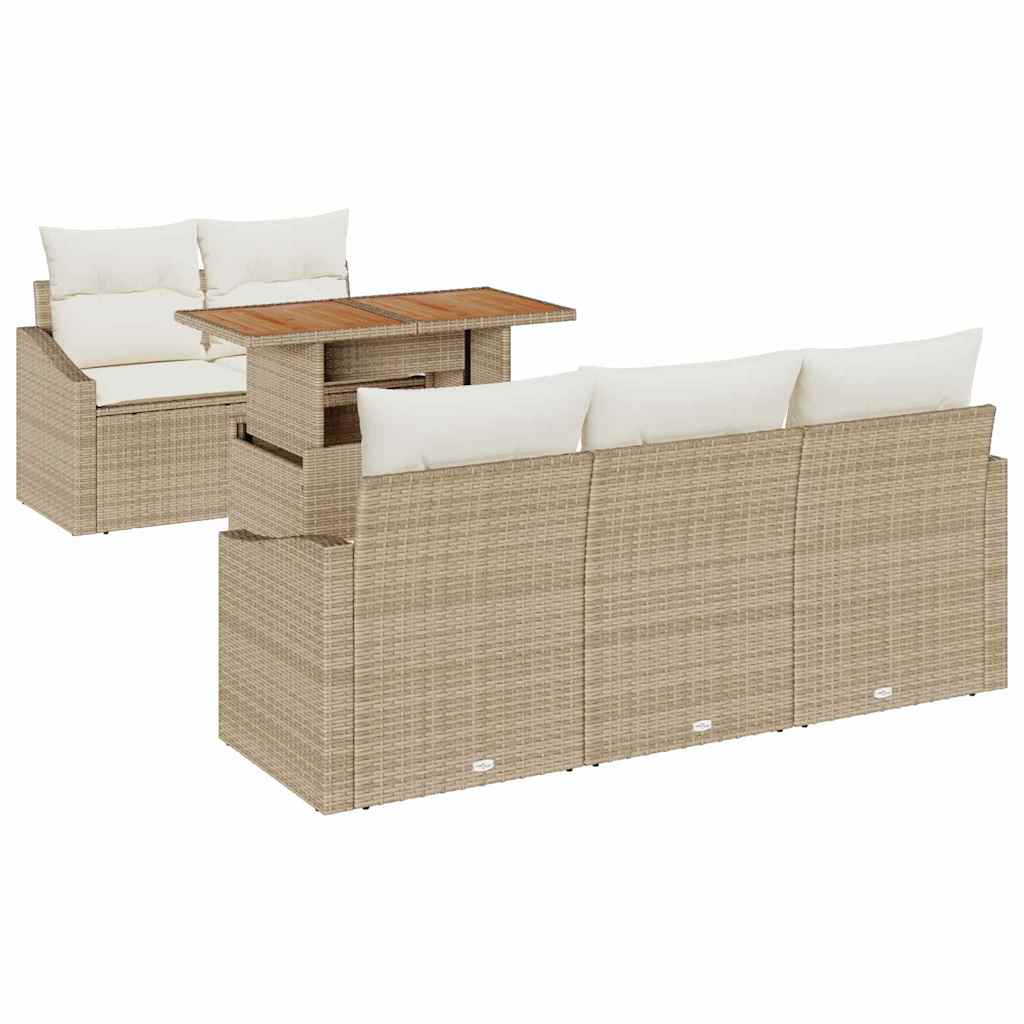Tuinbankenset 6 st Beige en Crème