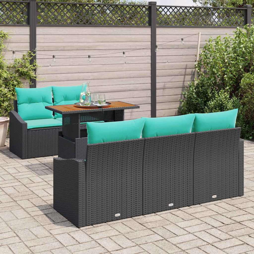 Tuinbankenset 6 st 5-Aantal zitplaatsen Zwart en Teal