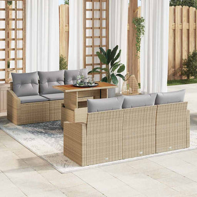 Tuinbankenset 7 st Beige en Grijs