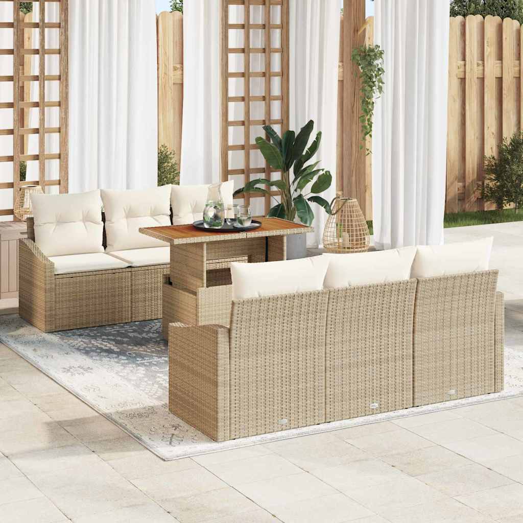 Tuinbankenset 7 st Beige en Crème