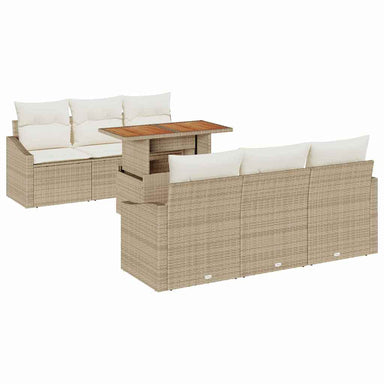 Tuinbankenset 7 st Beige en Crème