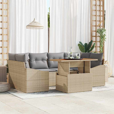 Tuinbankenset 7 st Beige en Grijs