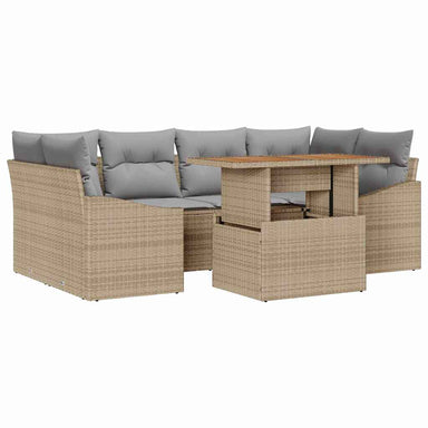 Tuinbankenset 7 st Beige en Grijs