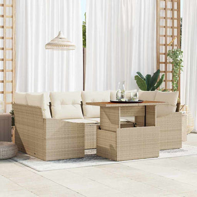 Tuinbankenset 7 st Beige en Crème