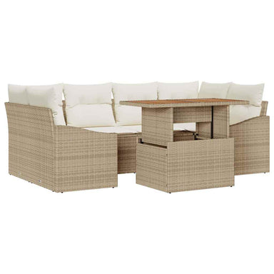 Tuinbankenset 7 st Beige en Crème