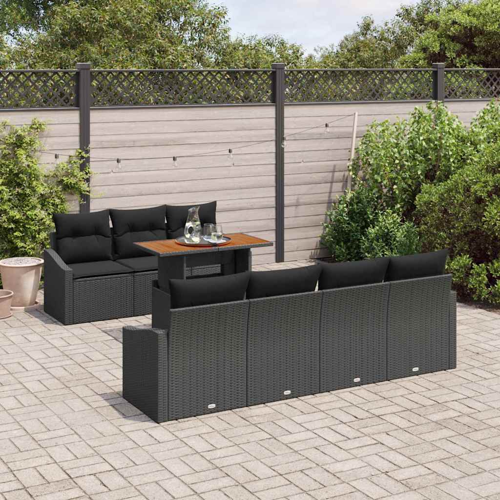 Tuinbankenset 8 st Zwart en Bruin