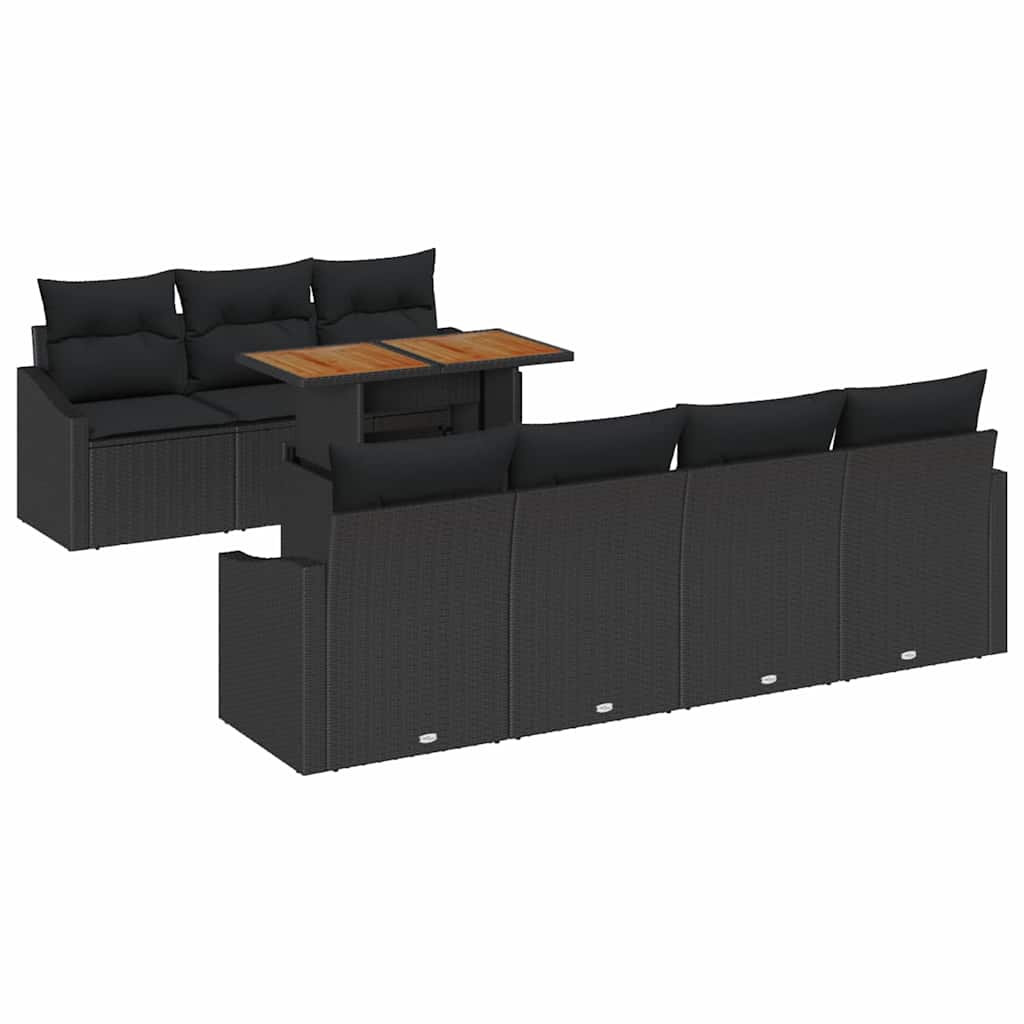 Tuinbankenset 8 st Zwart en Bruin
